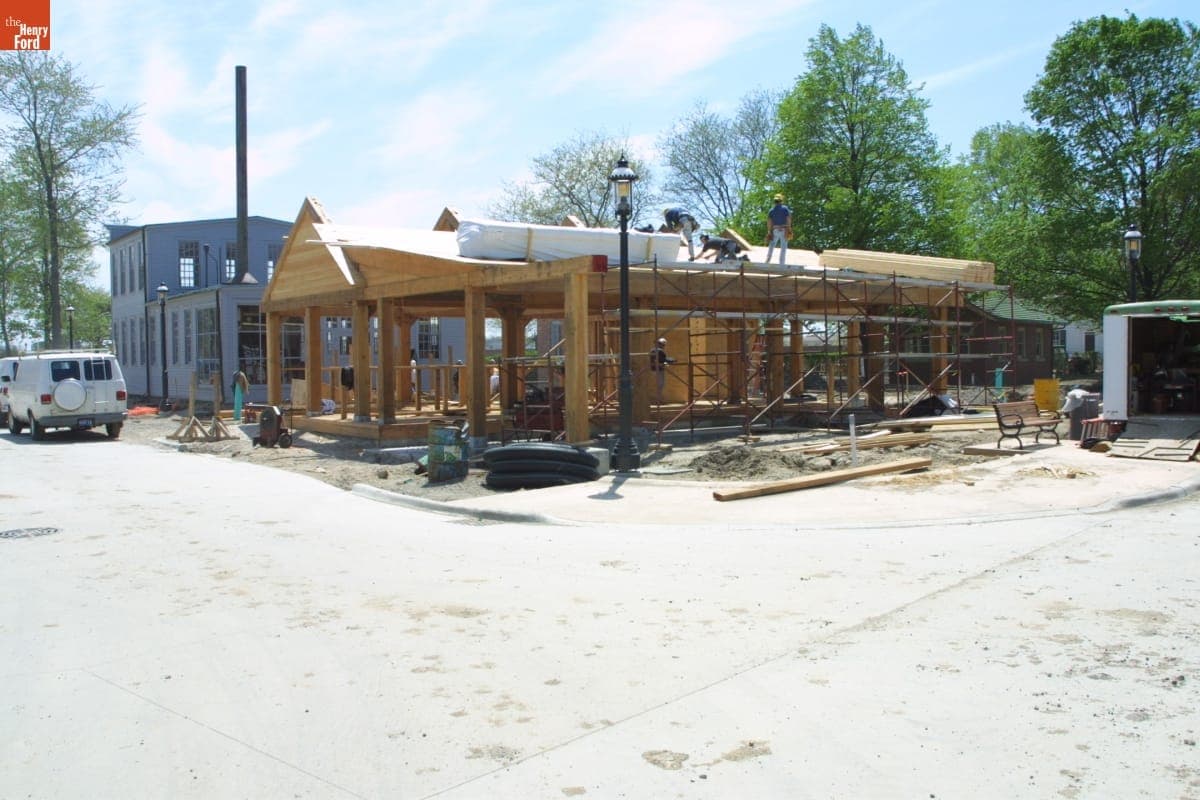 Model T Loading Dock Construction, Greenfield Village Restoration Project, May 2003