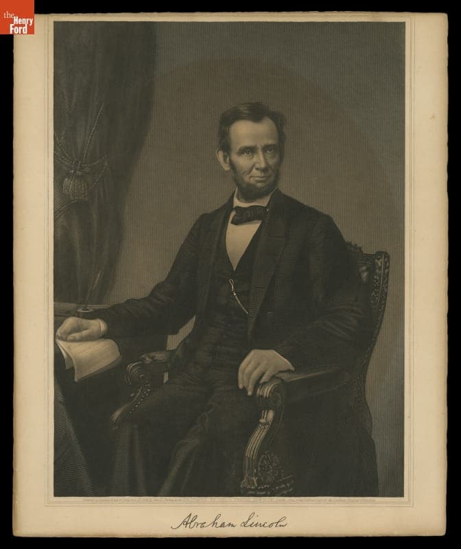 Engraving, Portrait of Abraham Lincoln, 1864