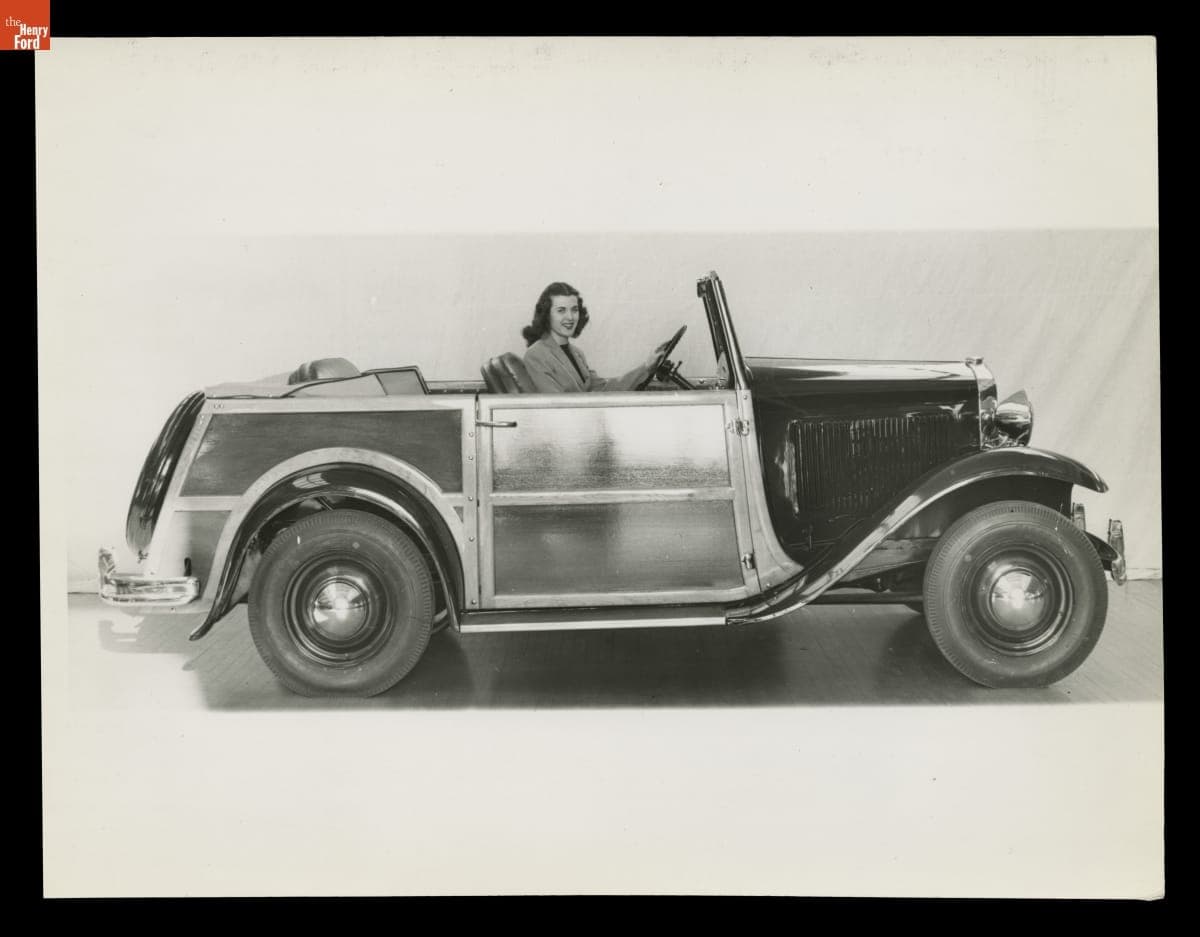 Woman Modeling the Ford "Estate Wagon" Custom-Built for Henry Ford II, January 1945