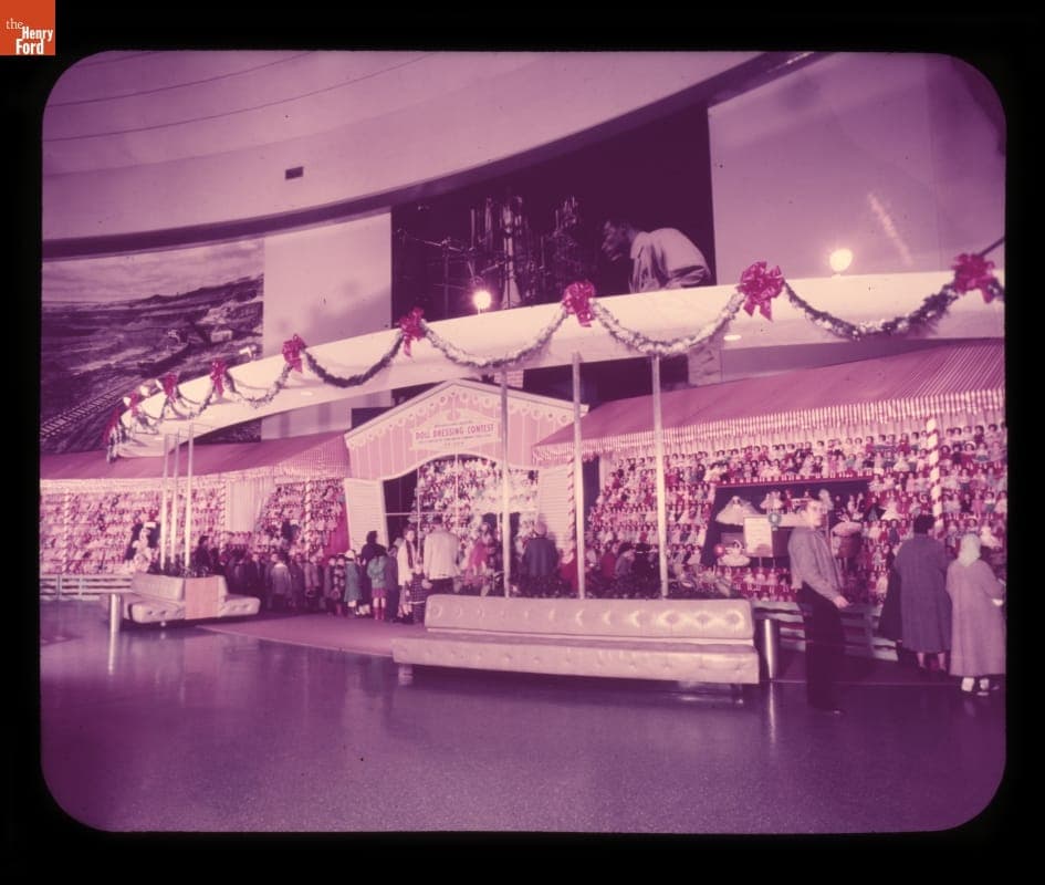 Viewing the Doll Display at the Ford Rotunda, Dearborn, Michigan, 1958