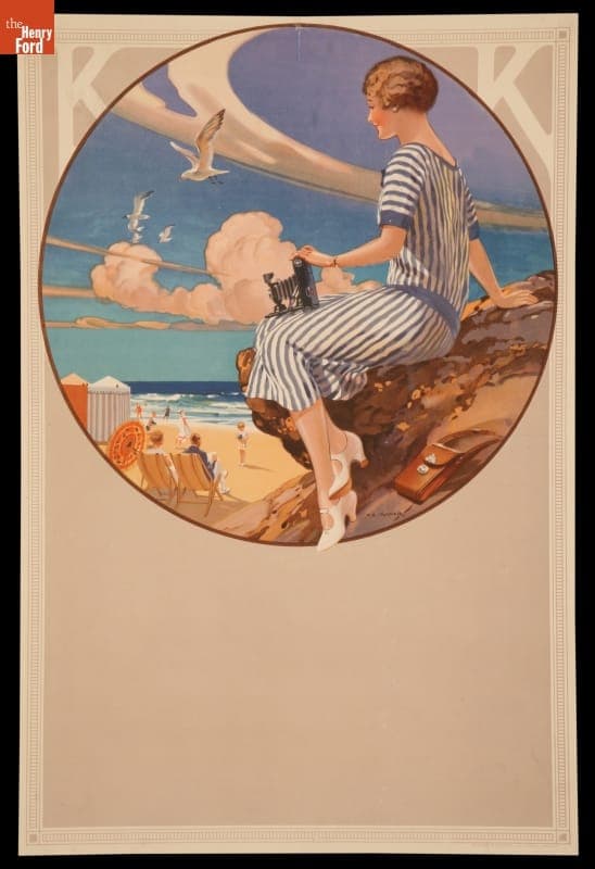 Advertising Poster, Woman Holding a Kodak Camera, circa 1925