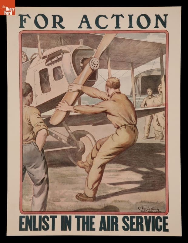World War I Poster, "For Action, Enlist in the Air Service," 1918-1920