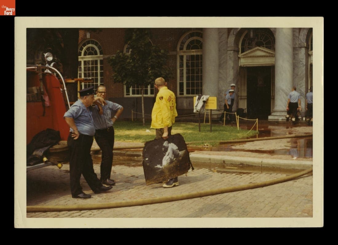 Firefighters at Henry Ford Museum, August 9, 1970