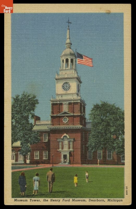 Postcard, "Museum Tower, The Henry Ford Museum," 1952