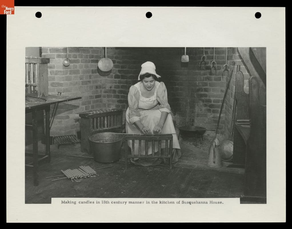 Making Candles at Susquehanna House, Greenfield Village, 1956-1957
