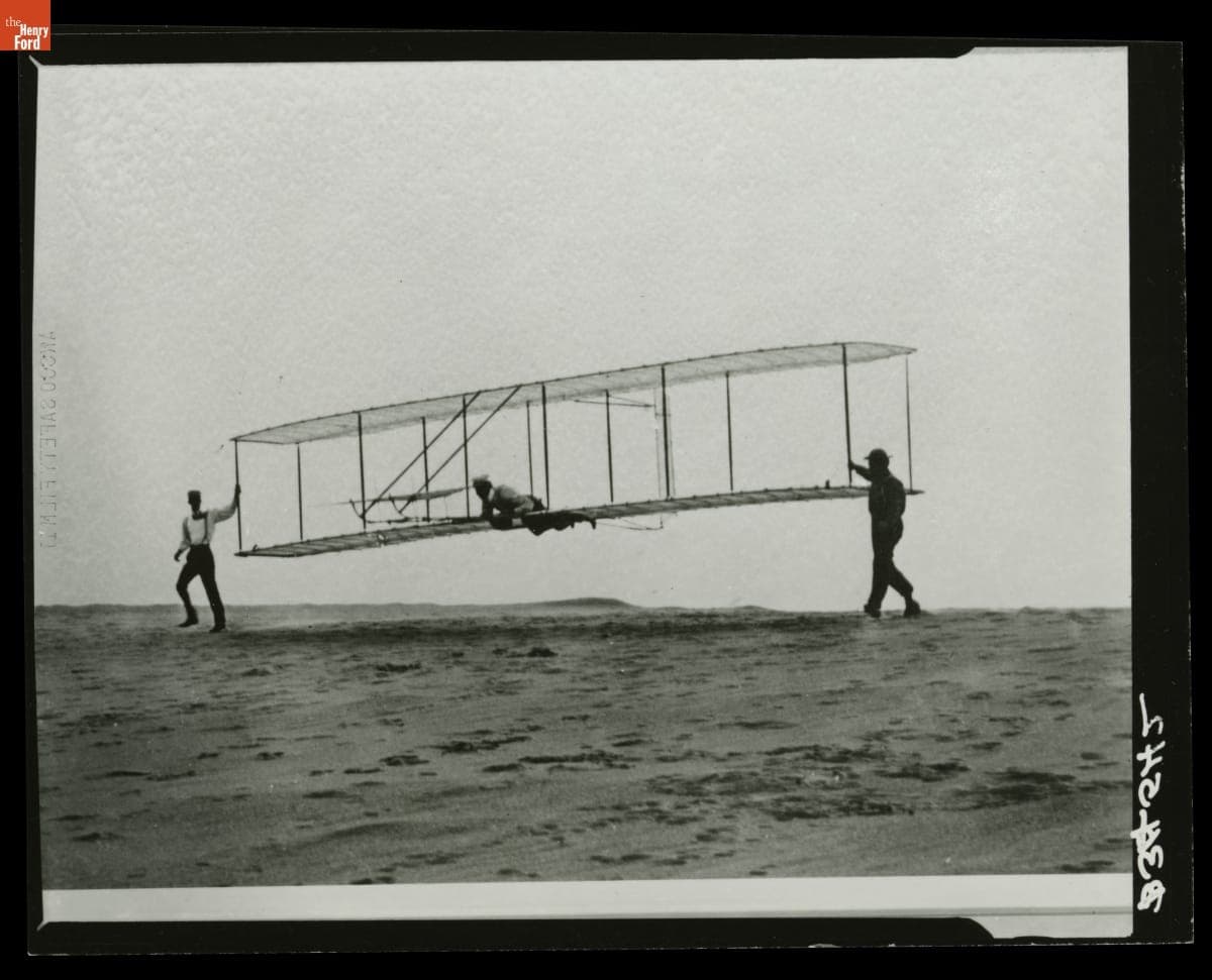 Launching the 1902 Glider with Orville Wright Piloting, Kill Devil Hills, North Carolina