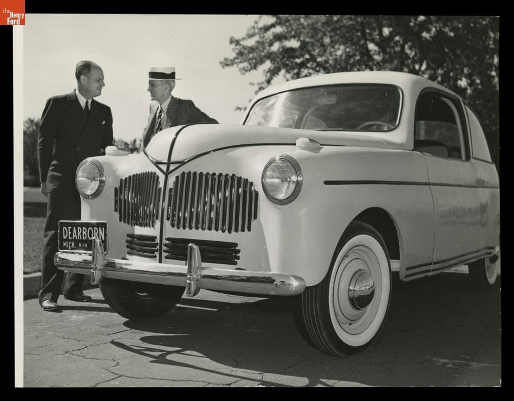 Henry Ford and Robert Boyer with the Soybean Car, 1941