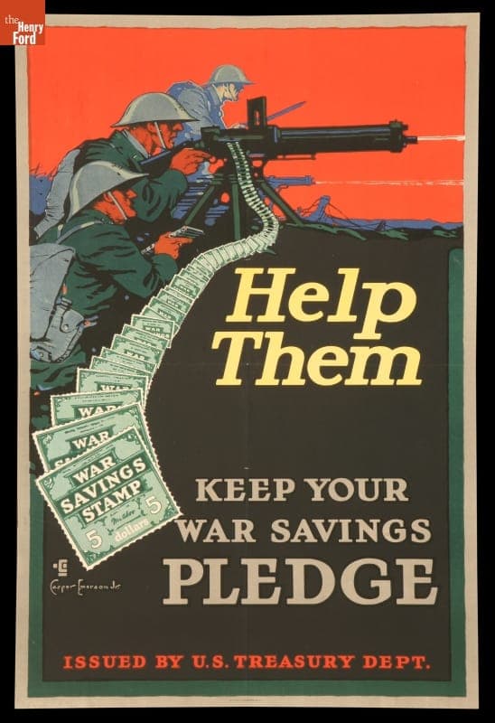 World War I Poster, "Help Them: Keep Your War Savings Pledge," 1918