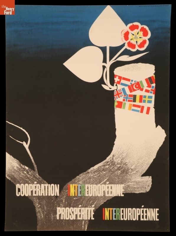 European Recovery Program Poster, "Cooperation Intereuropeenne, Prosperite Intereuropeenne," circa 1950