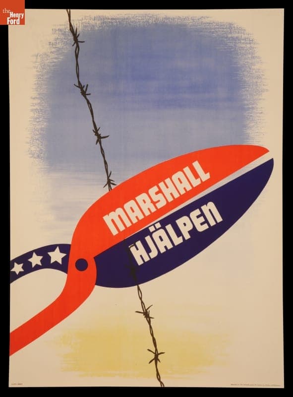 European Recovery Program Poster, "Marshall Hjalpen," circa 1950