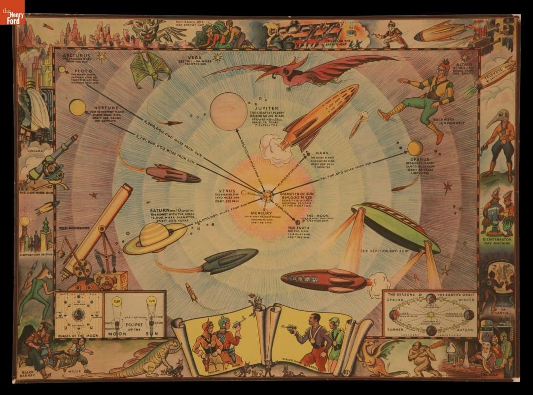 Buck Rogers Comic Strip Characters and Space Vehicles, Cocomalt Premium, circa 1934