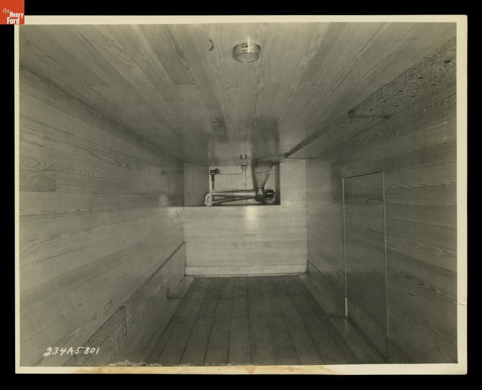 Dry Ice Compartment inside a 1934 Mack Model BM Truck with Statotherm Refrigerated Body