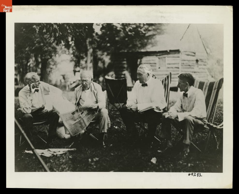 President Harding Visiting the "Vagabonds" Camp Site, 1921
