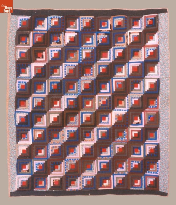 Straight Furrow Quilt, 1870-1880