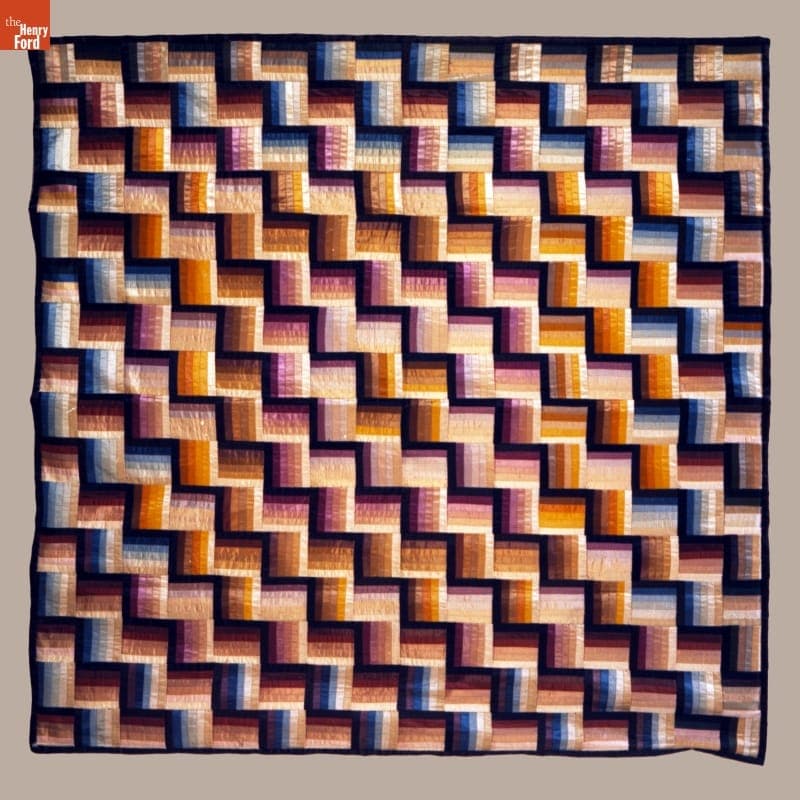 Roman Stripe Variation Quilt, circa 1890