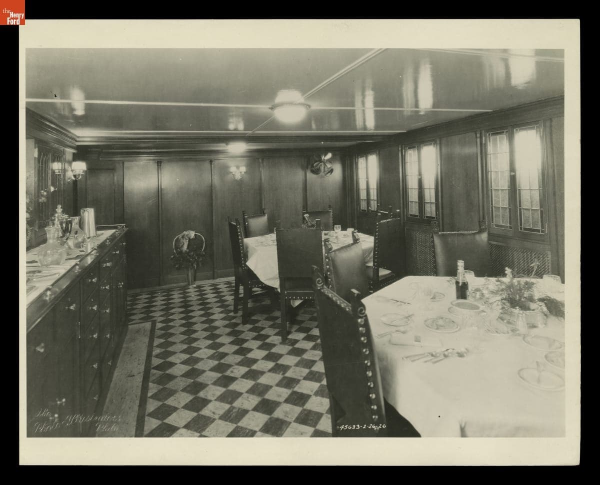 Dining Room aboard a Ford Motor Company Ship, February 1926