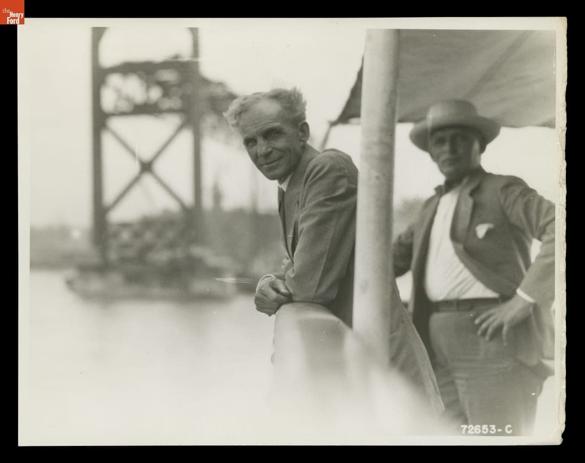 Henry Ford and Charles Sorensen aboard the Ford Motor Company Ship Lake Ormoc, circa 1935
