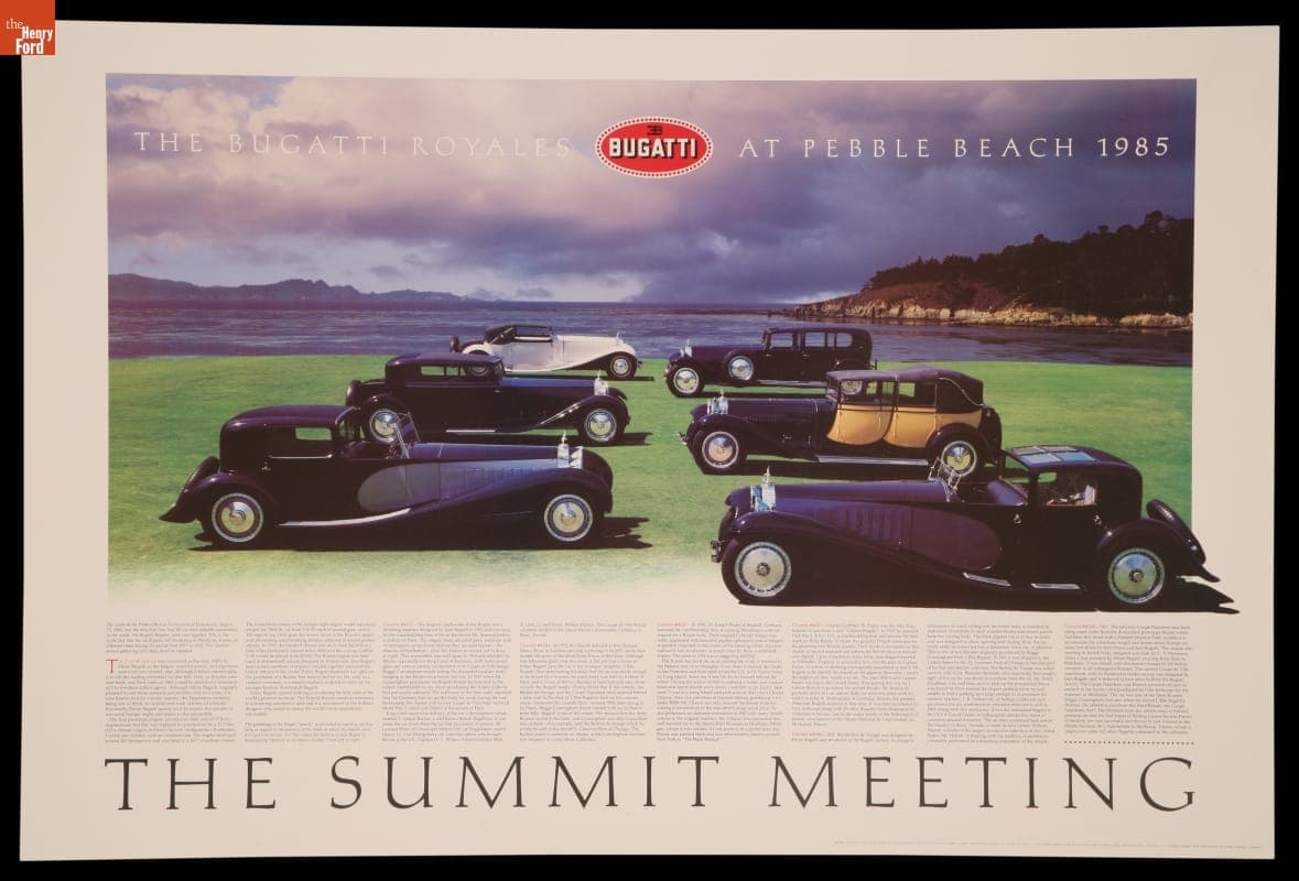 Poster, "The Bugatti Royales at Pebble Beach, 1985, The Summit Meeting"