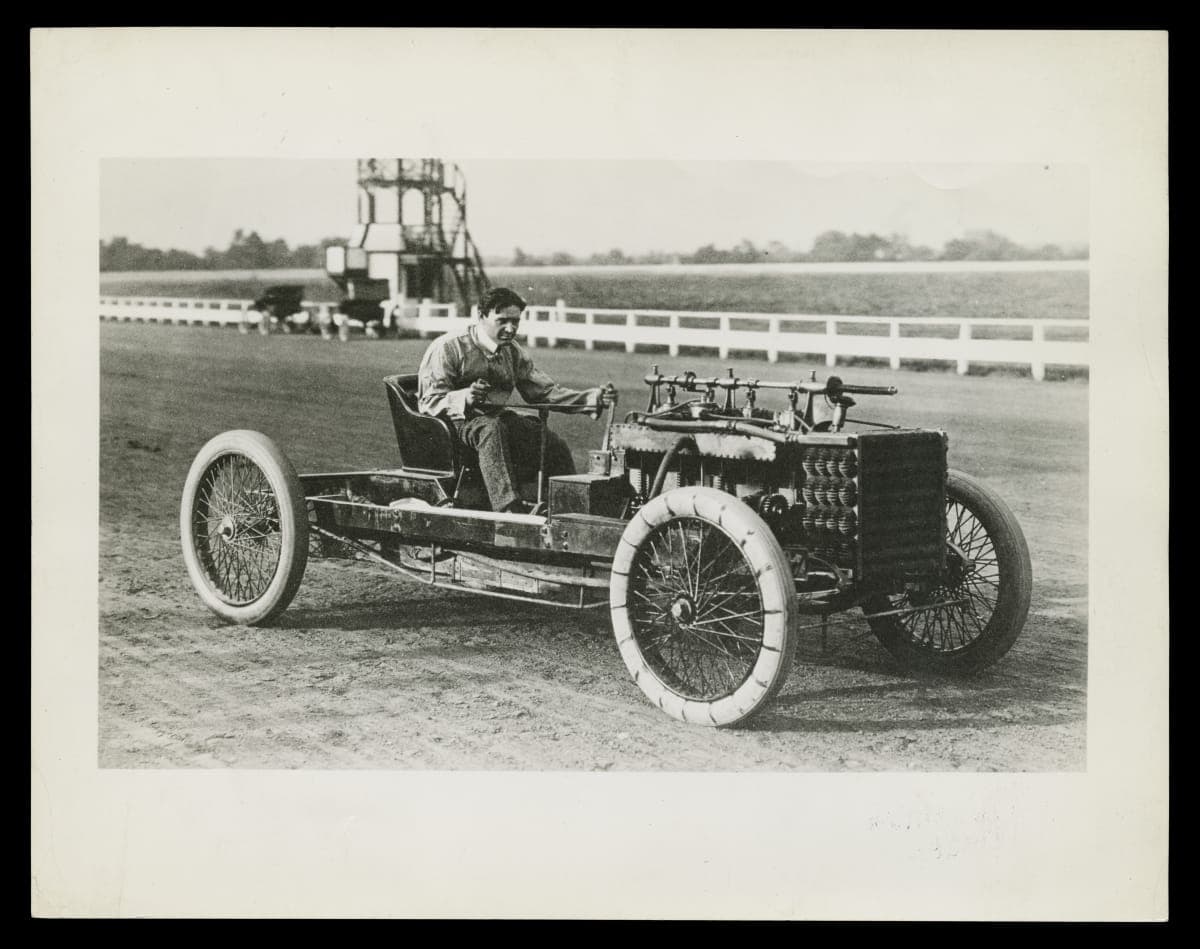 Barney Oldfield Driving the Ford "999" Race Car, 1902-1903