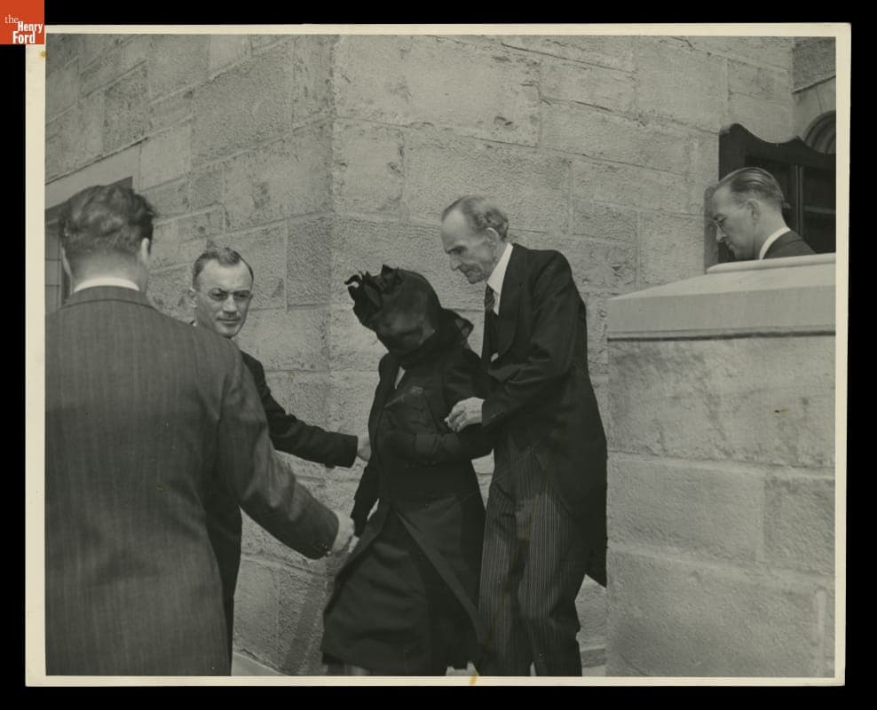 Clara Ford and Henry Ford at Edsel Ford's Funeral, 1943