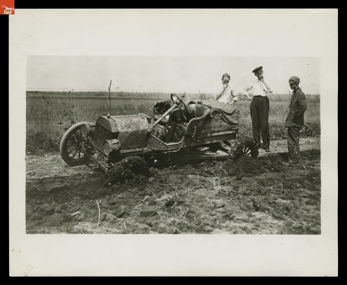 Ford Model T Stuck in Mud during the 1909 Transcontinental Race