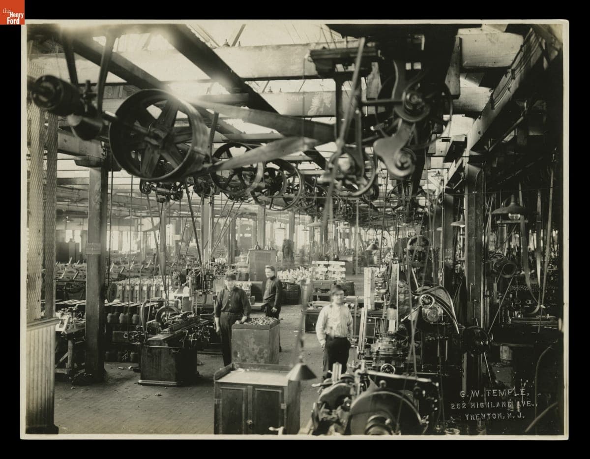 Workers at the Mercer Automobile Factory, 1910-1925
