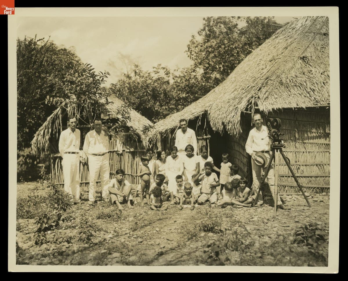 Ford Employees Claude Smith, John Rogge, Curtis Pringle and James Kennedy with Children at Fordlandia, Boa Vista, Brazil, 1928-1931