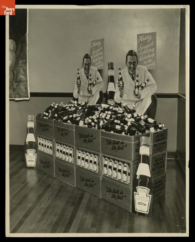 Heinz Ketchup Bottles and Marketing Displays, circa 1930