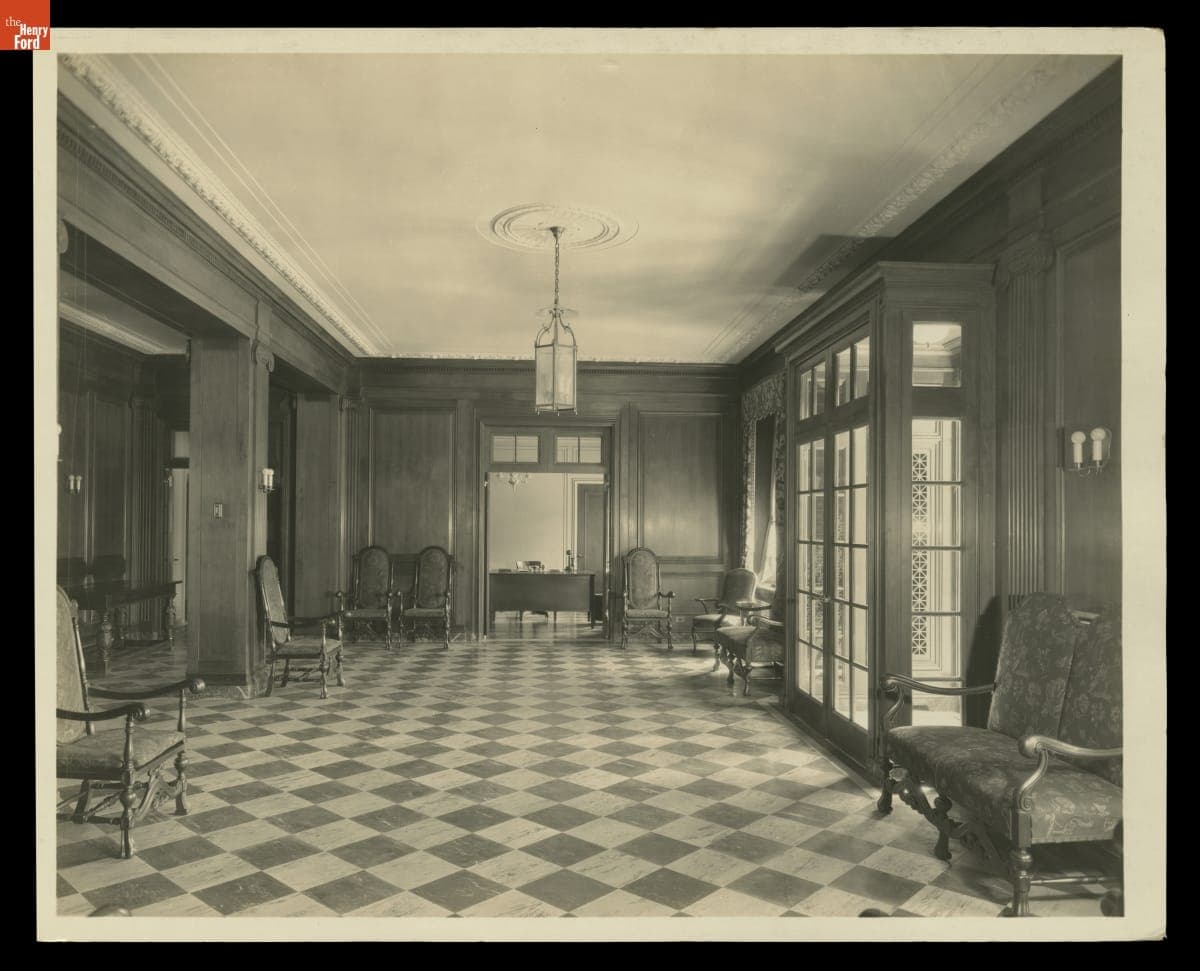Lobby at Henry Ford Hospital, Detroit, Michigan, circa 1925