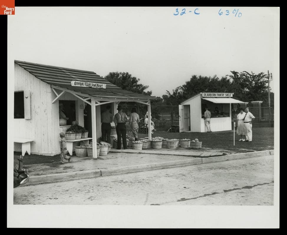 Roadside Market Stand Selling Produce Grown by Greenfield Village School Students, 1934