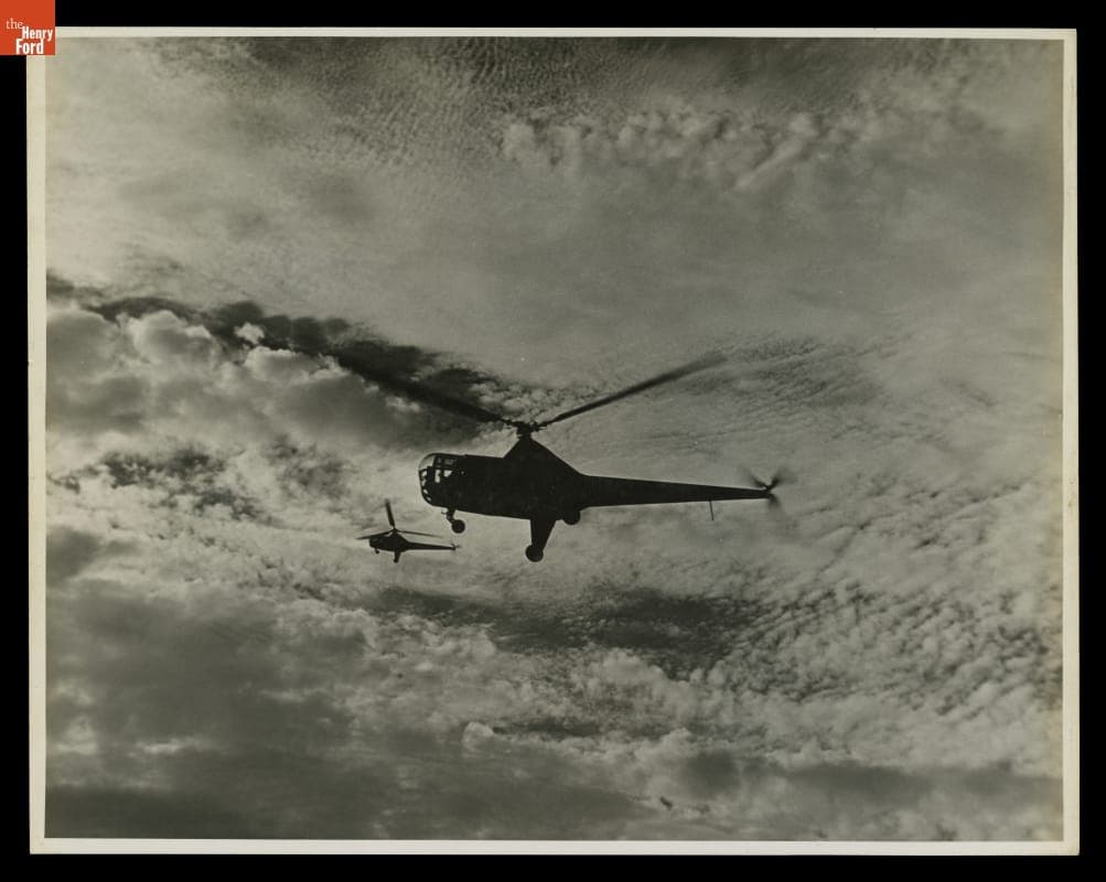 Two Helicopters Aloft, circa 1940