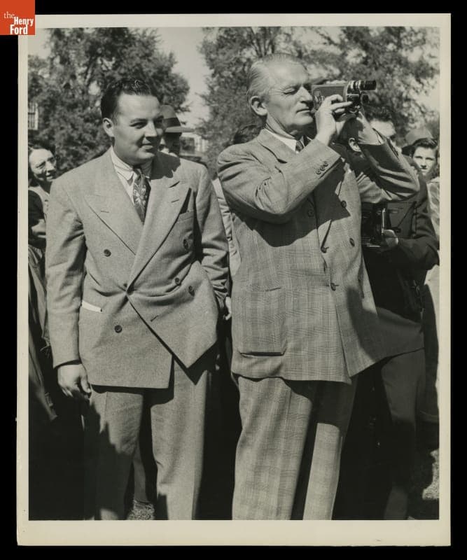 Charles Sorensen (right) at the Presentation of the Vought-Sikorsky VS-300 Helicopter to Henry Ford Museum, October 7, 1943