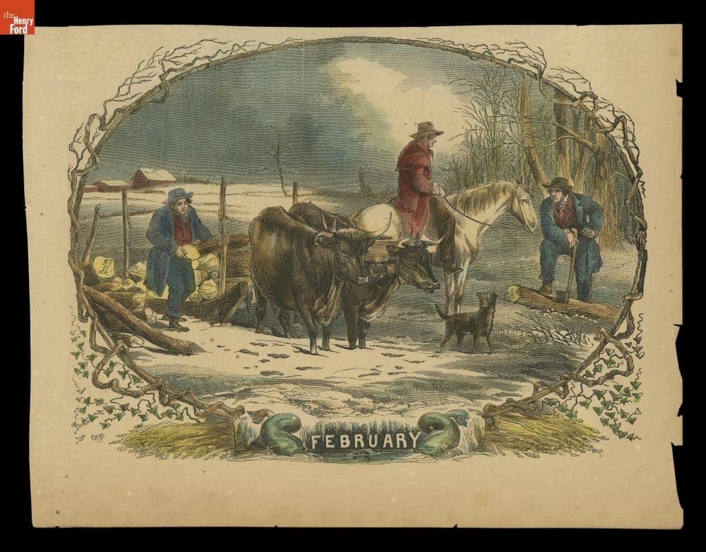 Wood Engraving, "February," 1854