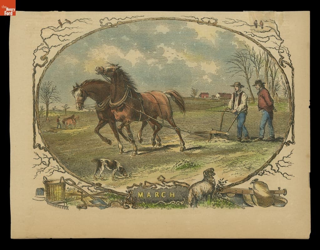 Wood Engraving, "March," 1854