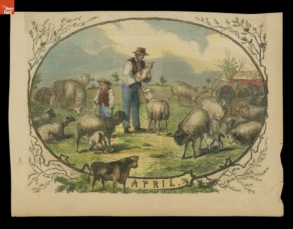 Wood Engraving, "April," 1854
