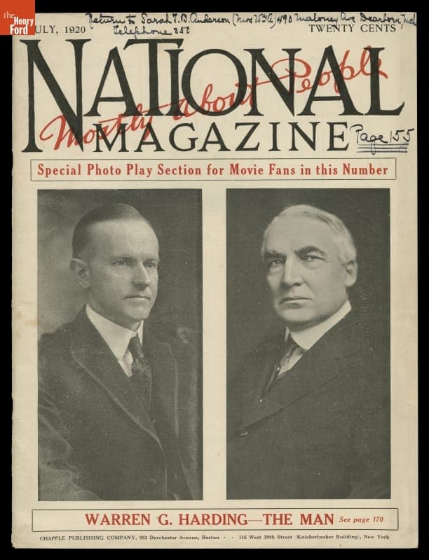 National Magazine for July 1920, with Article on the Ford English School