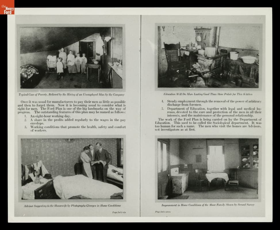 Checking on Ford Employees Home Conditions, Views from "Factory Facts From Ford," 1917