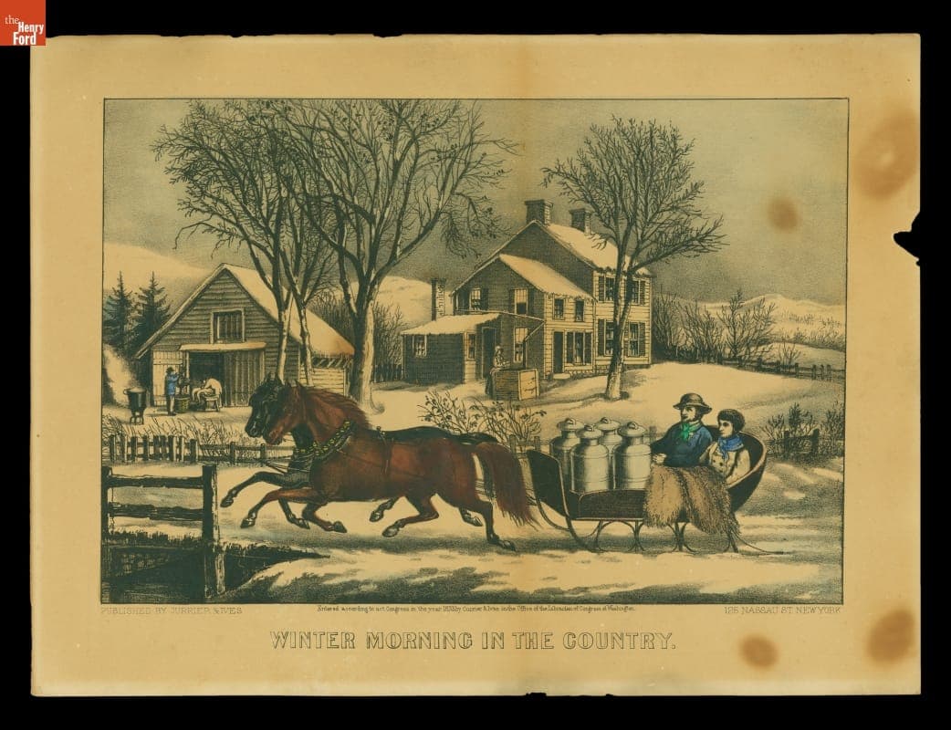 Lithograph, "Winter Morning in the Country," 1873