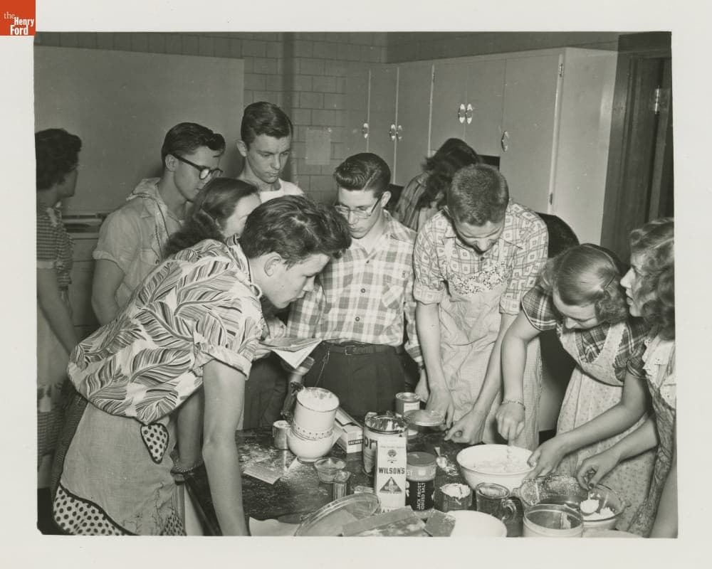 Cooking Lesson for Edison Institute High School Students, 1947-1948