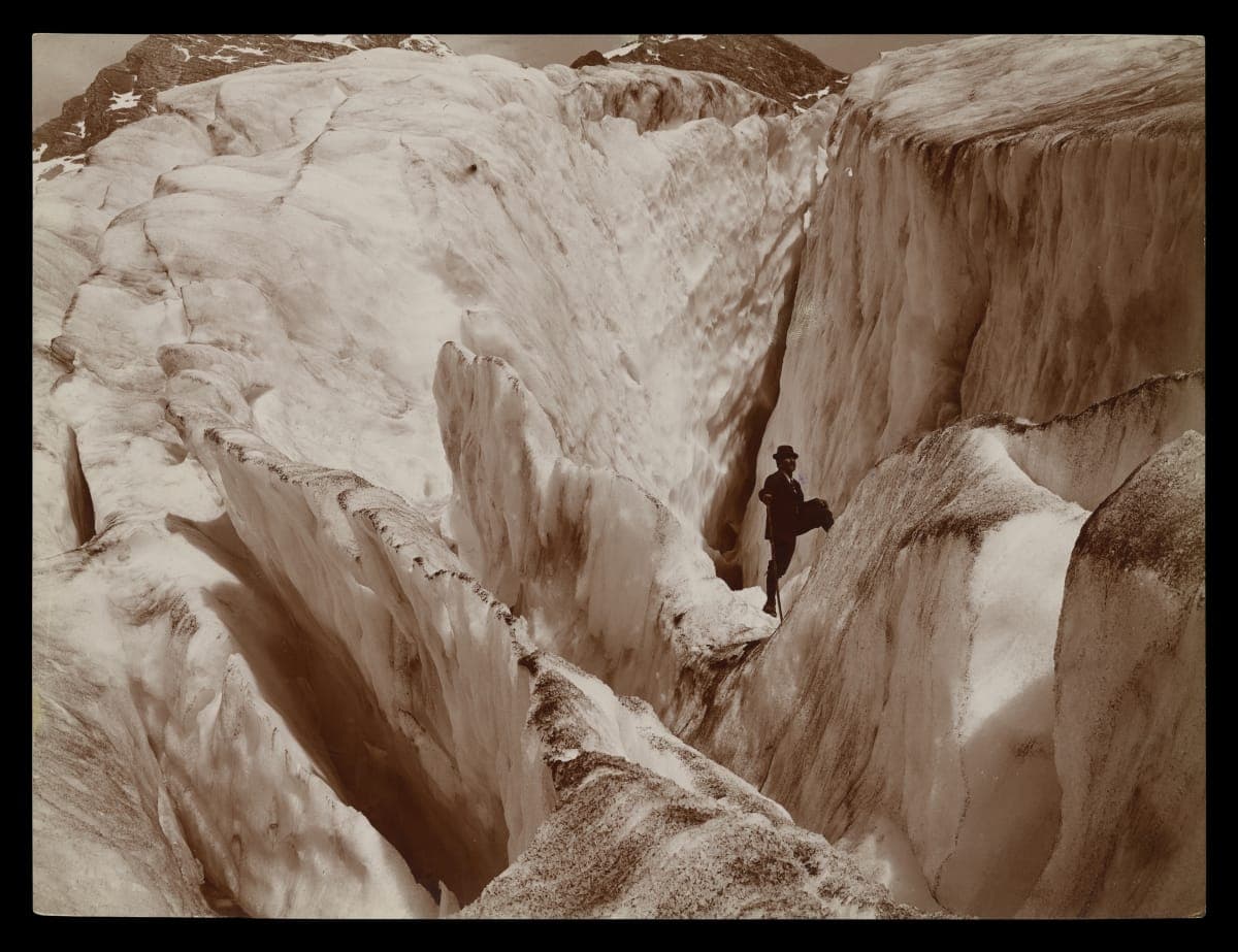 "Crevasse Formation in Illecillewaet Glacier, Selkirk Mountains," British Columbia, Canada, circa 1902