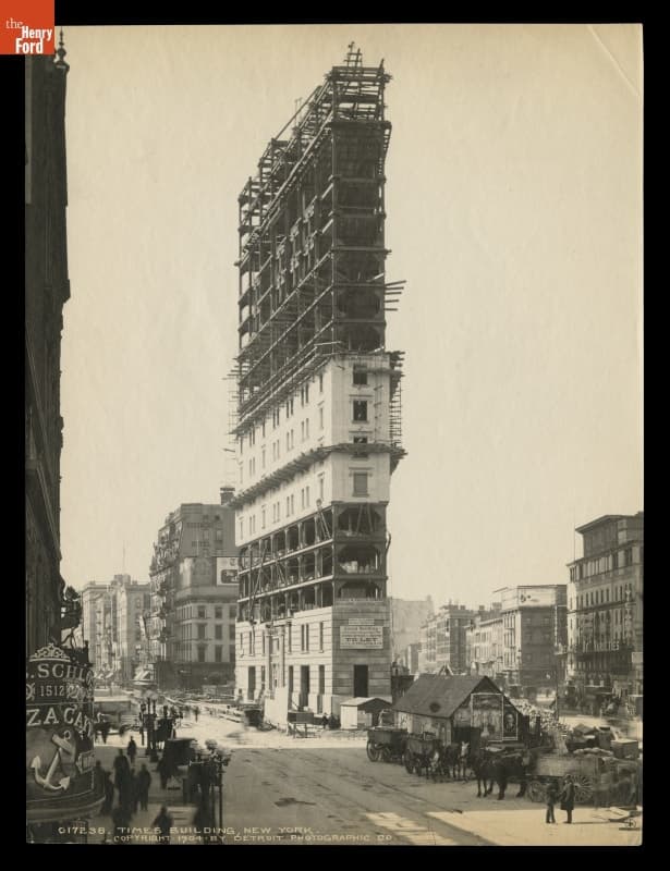 Construction of Times Building, New York City, 1904