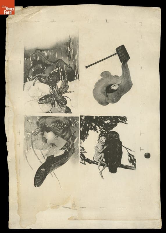 Photochrom Process Proof Sheet for Postcard Production, circa 1900