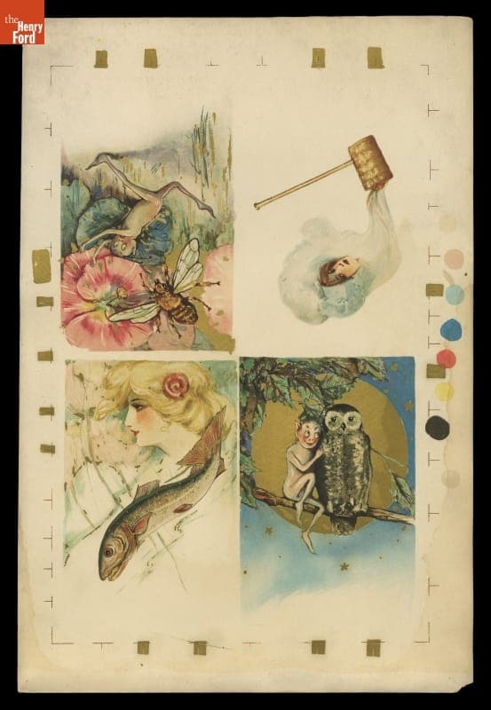 Photochrom Process Proof Sheet for Postcard Production, circa 1900