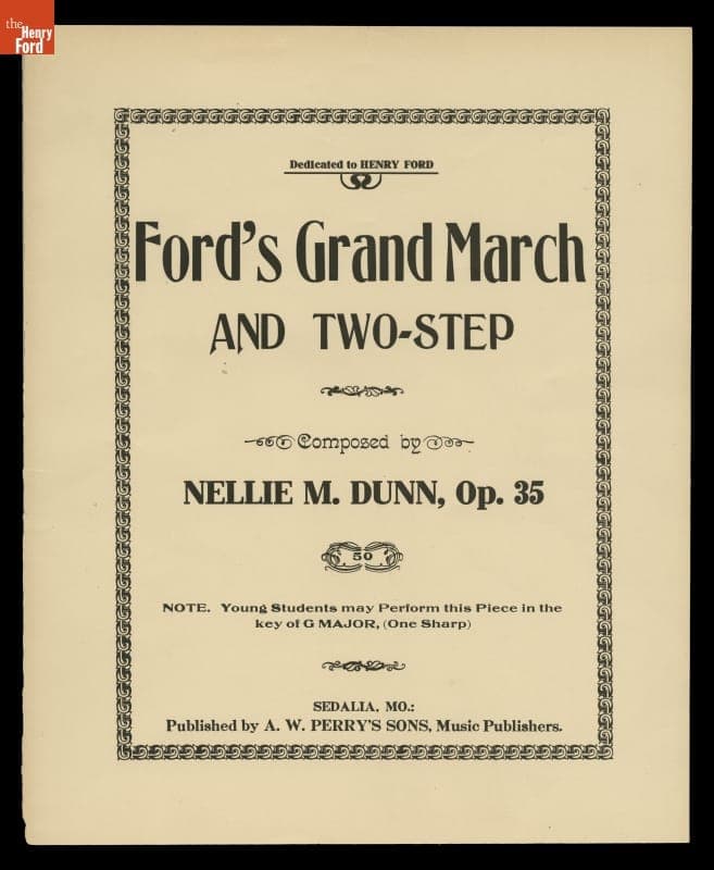 Music Sheet, "Ford's Grand March and Two-Step," 1925