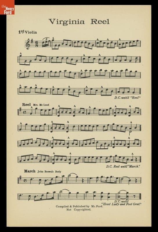 "Virginia Reel," Published by Henry Ford, 1925-1926
