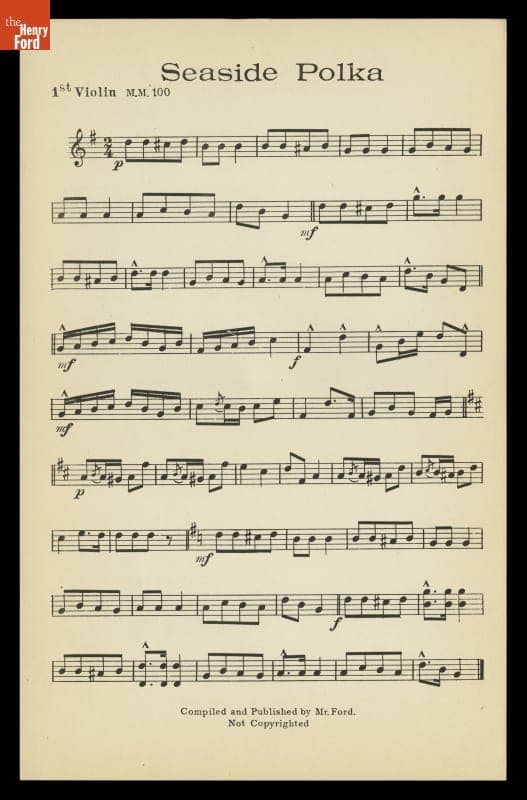 "Seaside Polka," Published by Henry Ford, 1925-1926