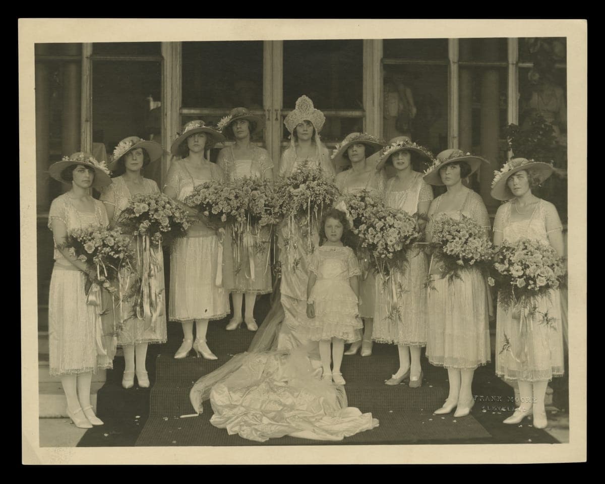 Wedding of Elizabeth Parke Firestone and Harvey Firestone, Jr., Bride and Attendants, June 25, 1921