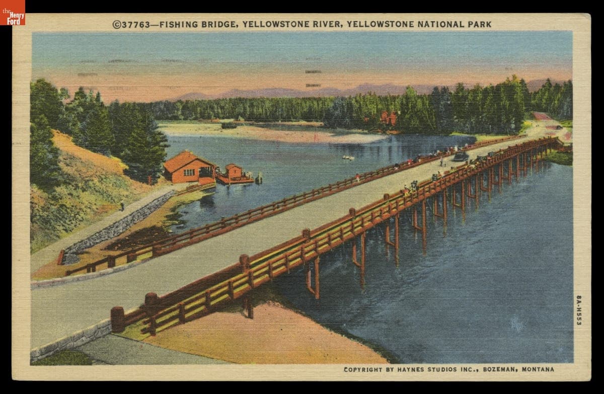 Fishing Bridge, Yellowstone River, Yellowstone National Park, 1938