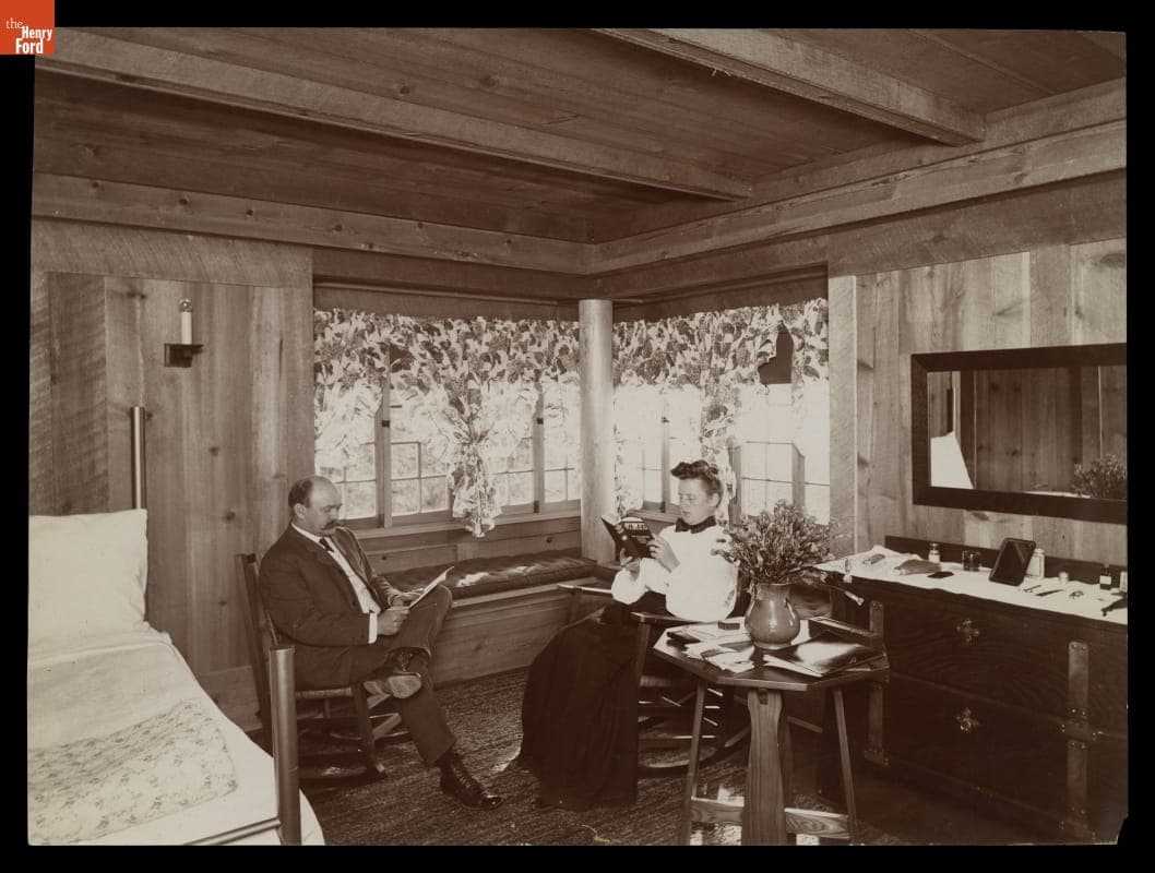 A Typical Bed Chamber in the Old Faithful Inn, Yellowstone National Park, circa 1905