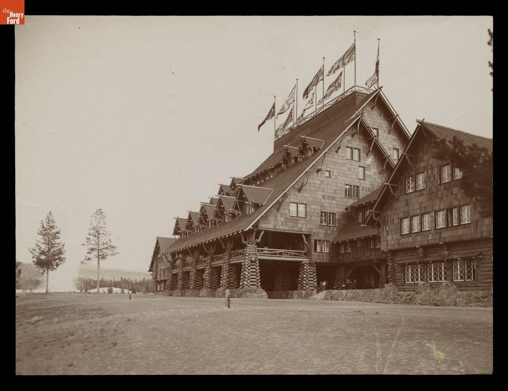 Old Faithful Inn, Detail View of N.W. Entrance, Yellowstone Park, 1905